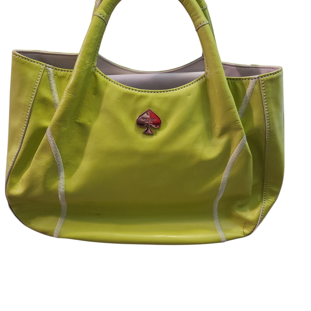 💚 Kate Spade Neon Green Tote Tennis Ball Inspired Statement Bag 💚 - Picture 2 of 16